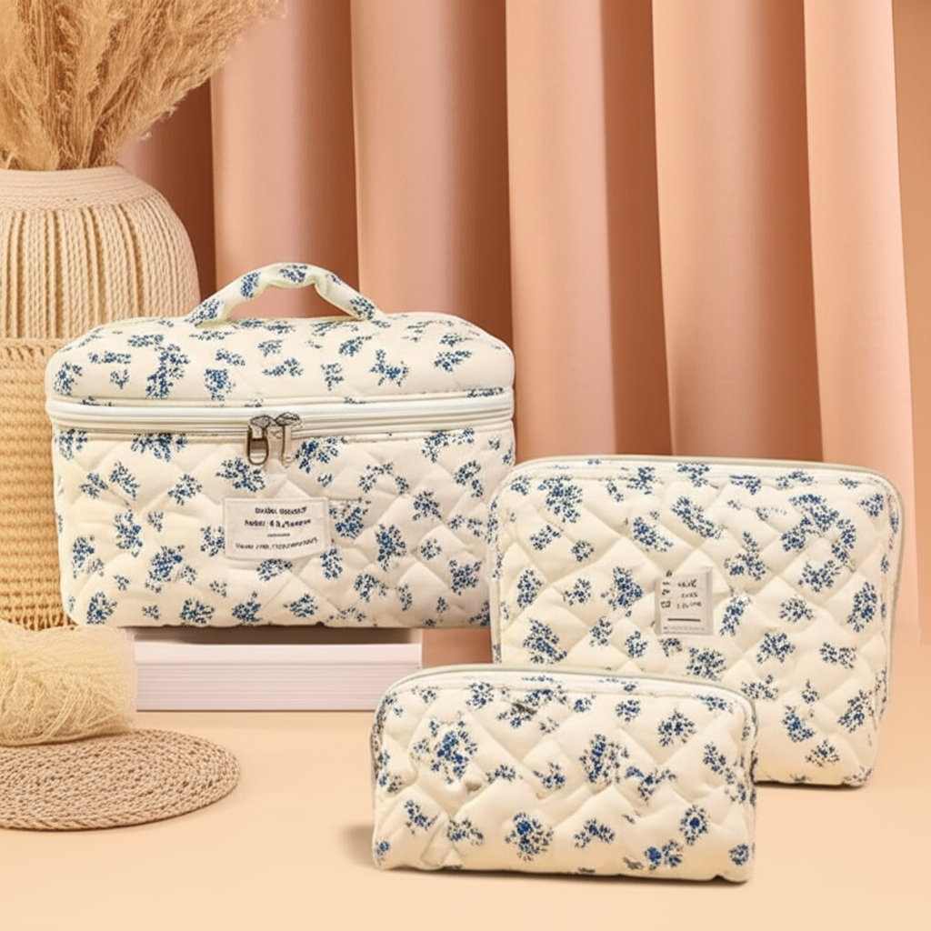 Ensemble de 3 Trousses de toilette « Jardin Secret » – Petit, Moyen et Grand - Orra Atelier