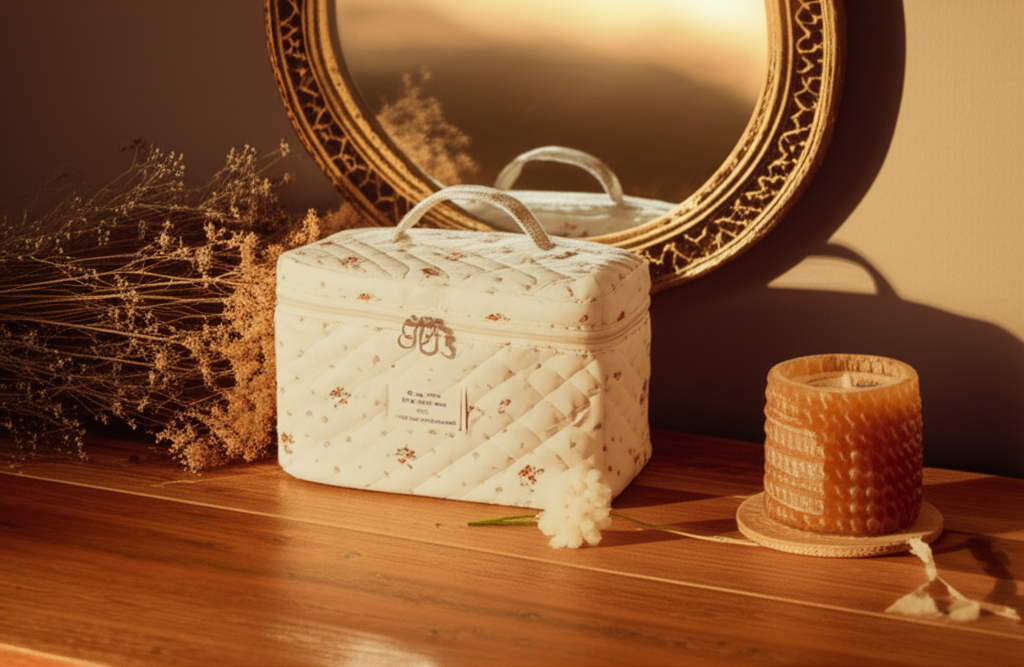 Ensemble de 3 Trousses de maquillage « Fleur Sauvage » - Petit, Moyen, Grand - Orra Atelier