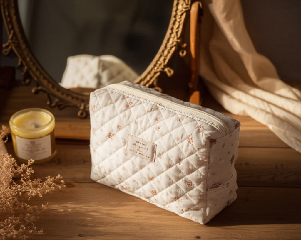 Ensemble de 3 Trousses de maquillage « Fleur Sauvage » - Petit, Moyen, Grand - Orra Atelier