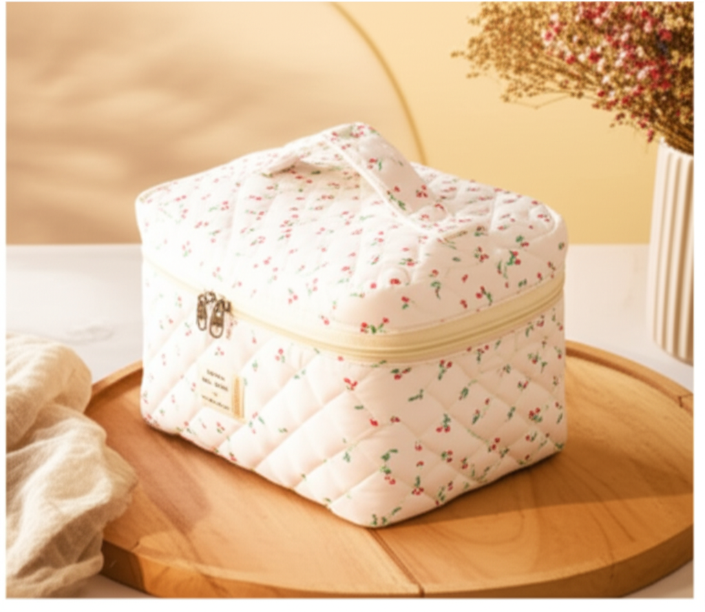 Trousse de toilette "Cerisa" en coton naturel - Orra Atelier