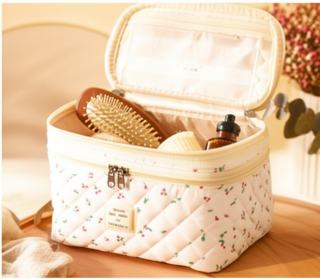 Ensemble de 3 Trousses de maquillage «Cerisa» - Petit, Moyen, Grand - Orra Atelier