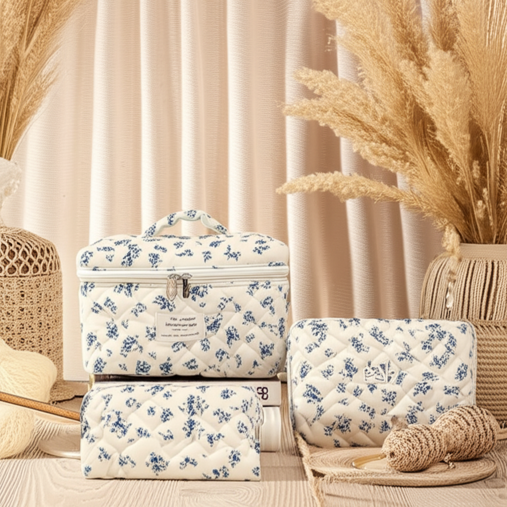 Ensemble de 3 Trousses de toilette « Jardin Secret » – Petit, Moyen et Grand - Orra Atelier