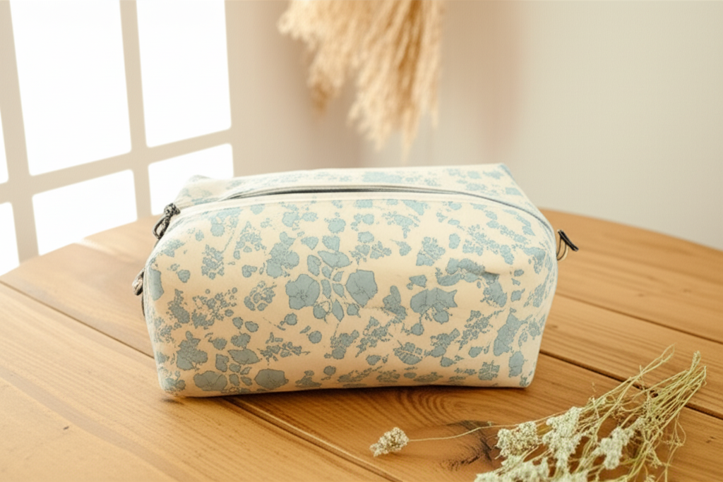 Ensemble de 3 Trousses de toilette bohème en coton "orchidée" - Orra Atelier