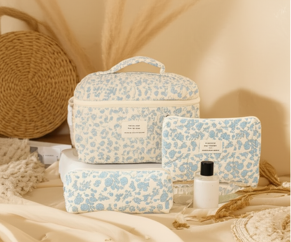 Trousse de toilette bohème en coton "orchidée" - Orra Atelier
