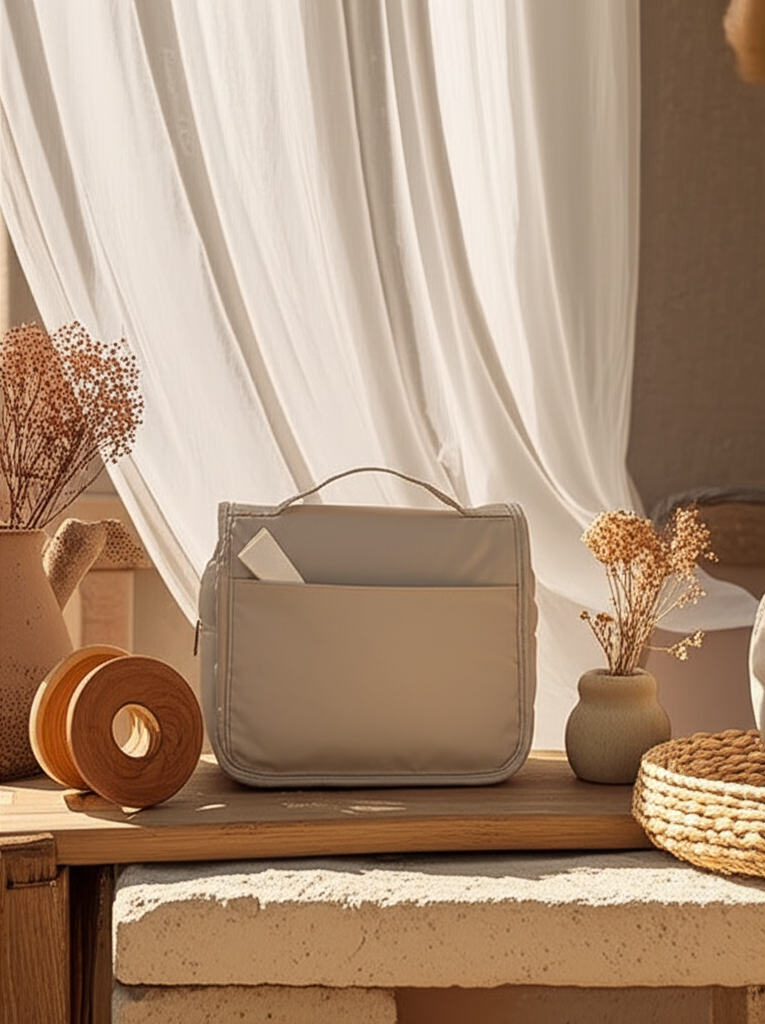 Trousse de toilette "Travel" à crochet – Étanche & ultra-pratique - Orra Atelier