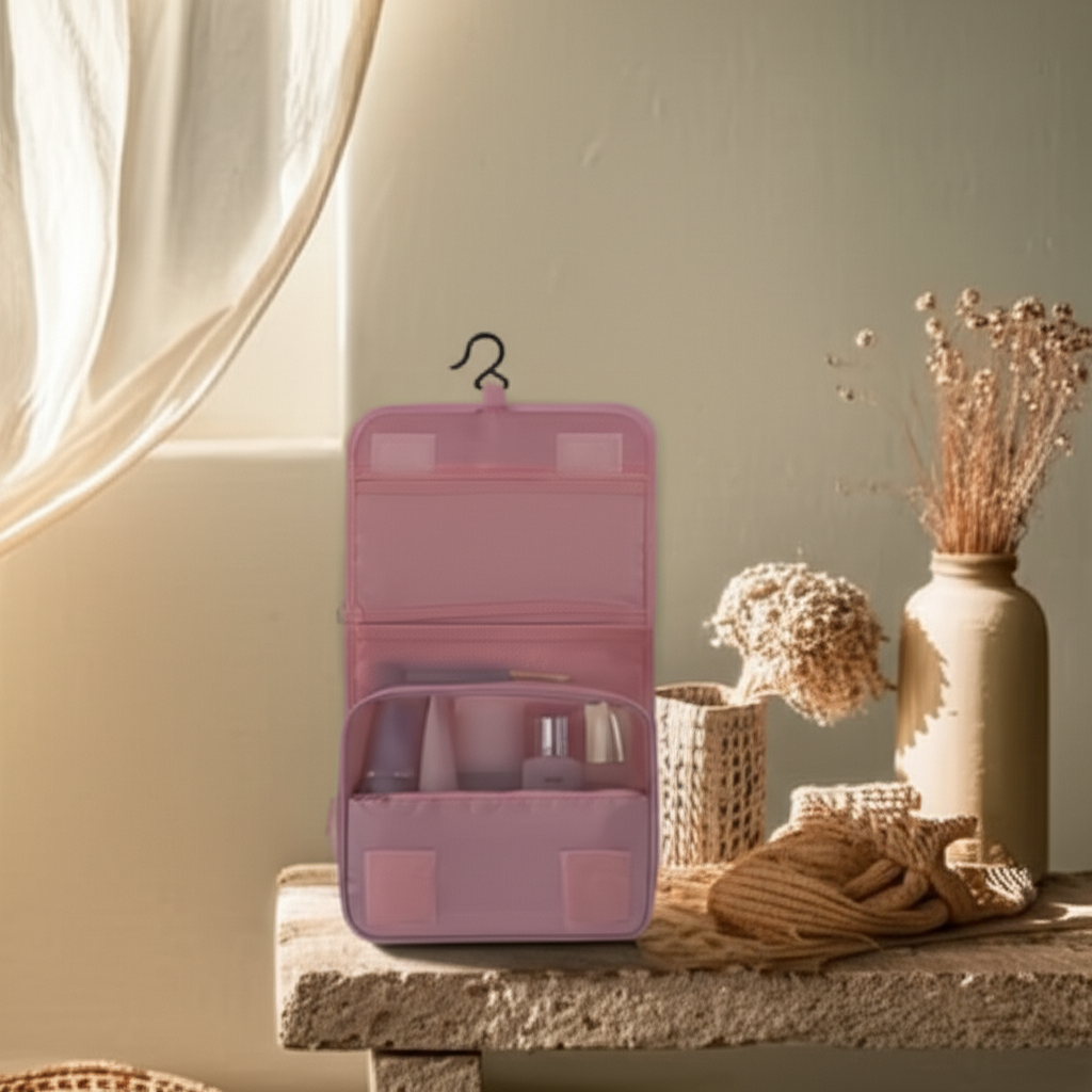 Trousse de toilette "Travel" à crochet – Étanche & ultra-pratique - Orra Atelier