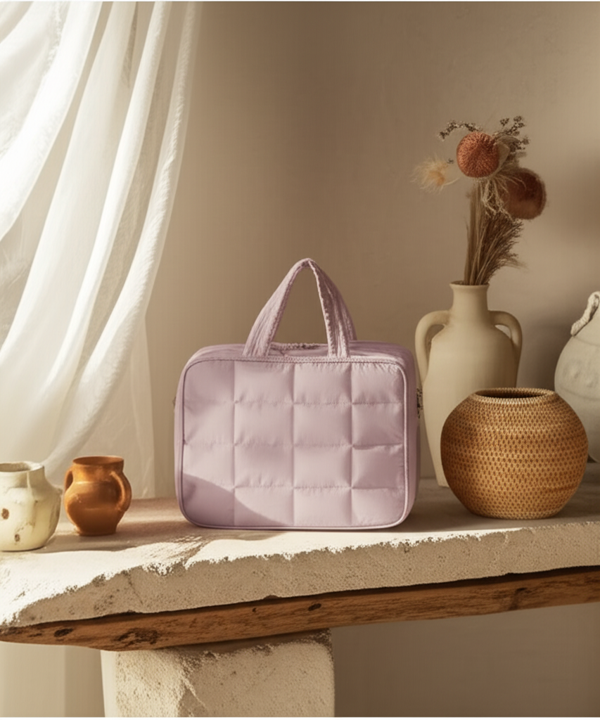 Trousse à cosmétiques pliable matelassé – Grande capacité & multifonctionnel - Orra Atelier