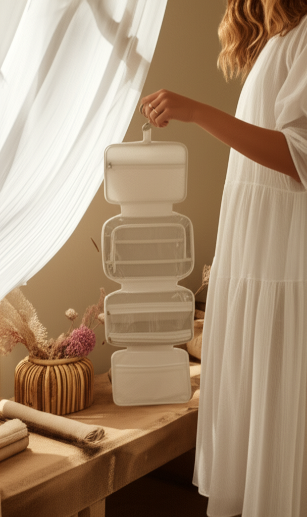 Trousse à cosmétiques pliable matelassé – Grande capacité & multifonctionnel - Orra Atelier