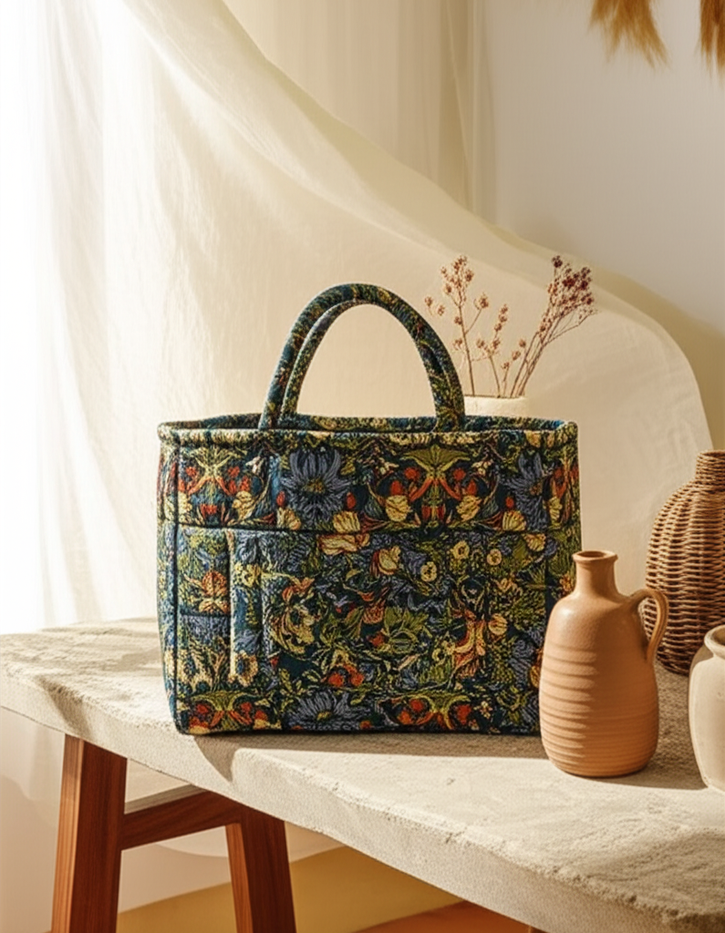 Panier de rangement pliable en tissu naturel – Style pastoral chic - Orra Atelier