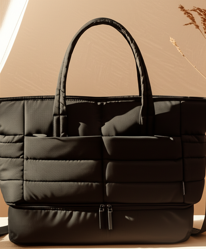 Sac week-end femme – Grand fourre-tout matelassé avec compartiment chaussures - Orra Atelier