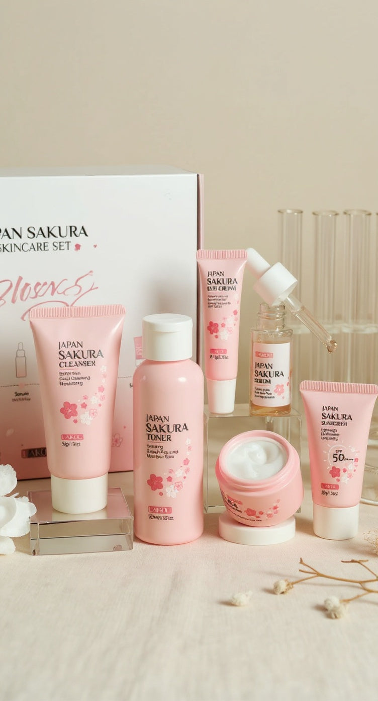 Ensemble de soins skincare Sakura – Coffret 6 pièces - Orra Atelier