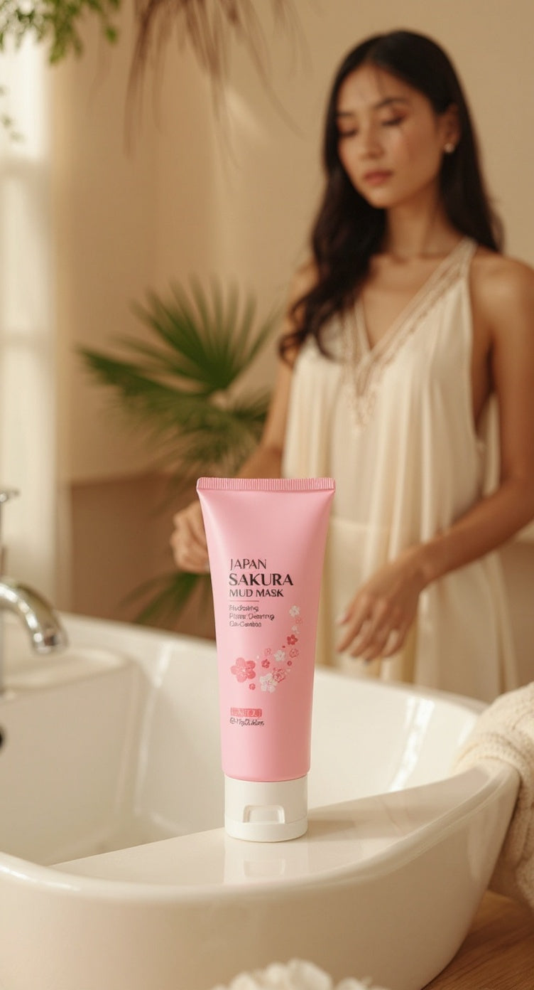 Masque visage Sakura purifiant & hydratant – Pink Mud Mask - Orra Atelier