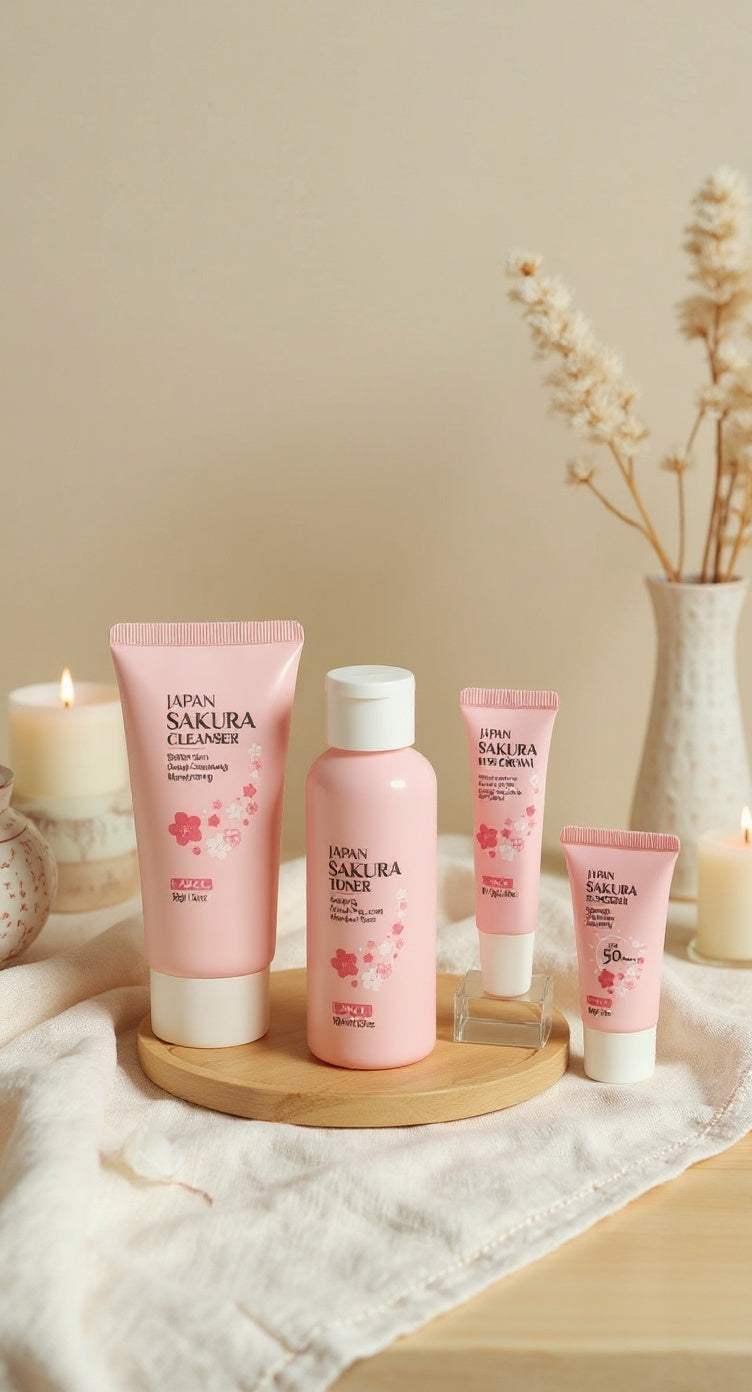 Ensemble de soins skincare Sakura – Coffret 6 pièces - Orra Atelier